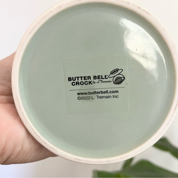 Butter Bell Crock Sea Spray Antique Green w Vining Details Ceramic French Keeper - Picture 3 of 8